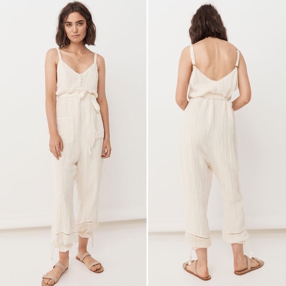 Spell & The Gypsy Collective Pants - Spell Designs Milla Strappy Jumpsuit in Off-White Spell & The Gypsy Collective Pants - Spell Designs Milla Strappy Jumpsuit in Off-White